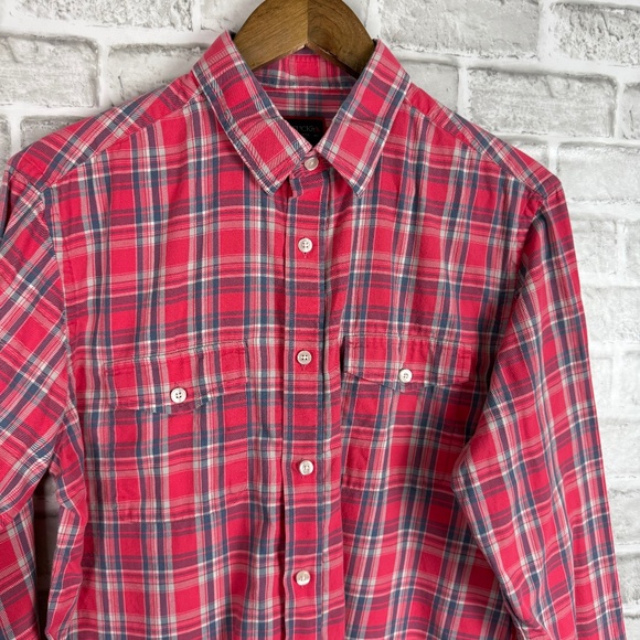 UNTUCKit Pink & Blue Plaid Double Pocket Casual Button Down Shirt MEDIUM Slim Fi - Picture 1 of 7